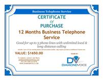 DiamondVoice Telephone Service for a Year 202//156